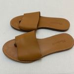Madewell  The Boardwalk Post Slide Sandal Womens 7.5‎ Leather Caramel Brown Photo 7