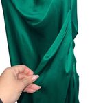 Amanda Uprichard 100% Silk Samba Gown In Dark Green Photo 4