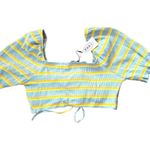 Cider  Stripe Knot Front Crop‎ Top Size  Summer Festival  Women's Pastel XL NWT Photo 1