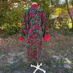 Victoria's Secret Vintage 80s‎ 90s  Gold Label Red Floral Full Length Robe Size L Photo 5