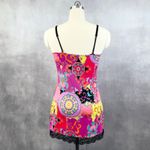 Josie Natori Womens Slip Dress Cami Satin Lace Boho Y2K Festival Colorblock Pink Size M Photo 4