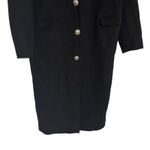 Rabanne Black Three Button Wool Long Sleeve Longline Winter Coat Size 4 Photo 7
