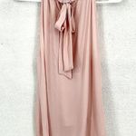 Amanda Uprichard Women's High-Neck Tie Back Asymmetrical Ruffle Light Pink Top Photo 4