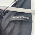 Ellen Tracy Black White Abstract Print Halter Neck Tie Waist Midi Dress Small Photo 2