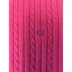IZOD  Womans M Hot Pink Pullover Cable Knit Sweater Preppy Embroidered Logo Photo 1