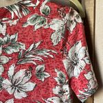 Erika  Red Floral Blouse with gathered sides medium Photo 13