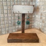 3 for $25 NEW Copper & Turquoise Celestial Sun Earrings Blue Photo 2