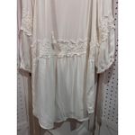 Joie  White Lace Trimmed Tassel V Neck Long Sleeve Bohemian Mini Dress Size S Photo 2