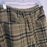 Free People  Hudson Canyon Plaid Olive Wide Leg Pants Photo 5
