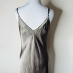 ZARA Green Gray Satin Maxi Slip Dress Photo 7