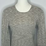 Tibi  Printed Combed Cotton Brown Cream Cotton Sweater Womens Small Photo 4