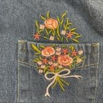 CW Classics Denim Button Down Shirt Floral embroidery Plus size 1X Blue Photo 5