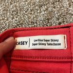 True Religion  Red Casey Low Rise Super Skinny Cropped Jeans Photo 2