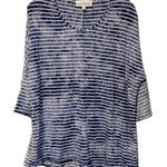 Neon Buddha blue white striped knit top size small Photo 0