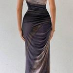 SheIn Tie Dye Mesh One Shoulder Maxi Dress M NWOT Photo 1