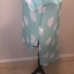 Cals  light blue with white polka dots sheer high low 1/2 button down blouse Photo 4