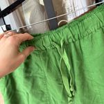 ZARA  linen pants straight leg high rise pockets drawstring lime green 4043/042 Photo 7