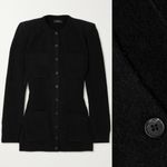 New WARDROBE.NYC Black Knit Cardigan Mini Dress with Shoulder Pads Size XS Photo 5