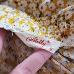 Alelly Mustard FloralHigh Waist Ruffle Mini Skirt Size Medium Photo 5