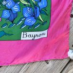 Bayron Women's Vintage Pink And Green Floral Tiger Print Square Scarf 100% Silk Photo 4