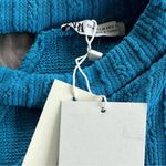 ZARA  NWT Women's Asymmetrical Boho Hippie Cut Out Cable Knit Blue Crop Top M Photo 7