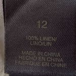 Liz Claiborne  Michaela Pants Cropped Tan Cream Lightweight Linen Paisley Print Photo 9