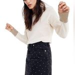 Reformation Madewell black denim bedazzled skirt. Photo 0