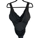 MiracleSuit - Black One-Piece Draped Neckline Swimsuit Sz XL Photo 0