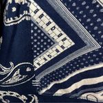 BDG Urban Outfitters Pierre Mock Neck Slouchy Top Blue & White Women’s XS BOHO Photo 8