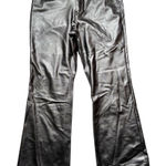 Women's Black Vegan Leather Pleather Pants Size 18 High Rise Boot Cut Photo 0