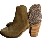 Dolce Vida DV8 Heel Ankle Boots Size 7 Booties Leopard Colorblock 3.5" Heel Tan Photo 0