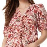 Sam Edelman NWT Vneck Puff Sleeve Dakota Chelsea Bouquet Top M Photo 0