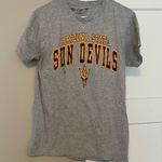 Gray Short Sleeve Tee with Collegiate Design Photo 0