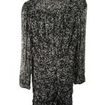 Ba&sh Robe Ezra Noir Black White Mini Dress Ruched Chiffon Womens 3 US Large Photo 9