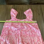 The Great Whipstitched plumeria cotton midi Maxi floral dress pink Small Photo 2