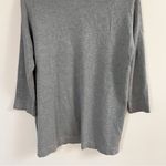ZARA Knit Gray Open Front Notched Hem Cardigan Size Medium Photo 7
