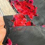 Anthropologie Ettwa Burnout Velvet Jumpsuit Black Red Floral Wide Leg small Photo 8