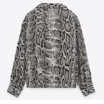 ZARA Women’s Snake Skin Button Down Satin Long Sleeve Blouse Size X Small Photo 6