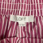 Loft  Pink White Striped Elastic Waist Cotton Shorts Women’s Medium Photo 1