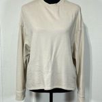 Nike Yoga Luxe Fleece Crew Long Sleeve Top Women’s Sz S Modal Tan Oversized Photo 0
