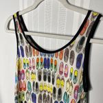 Karen Kane Shoe Novelty Handkerchief Scoop Neck Sleeveless Tank Top XS White Photo 2