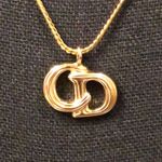 Christian Dior Authentic CD Monogram Gold Plated Spring Lock Vermeil Necklace Photo 3