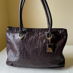 Vintage‎ Hidesign Dark Brown Leather Tote Bag Structured Office Satchel Purse Photo 0