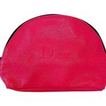 Christian Dior Dior CD Logo Pink Pebbled Faux Leather Zip Pouch Cosmetic Case Clutch Purse Photo 6