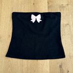 Edikted  Top Bow Strapless Size M Black Pink Photo 0