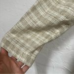 Vintage Beige Linen Blend Plaid Lagenlook Cardigan Jacket Womens 14P Oversized White Photo 7