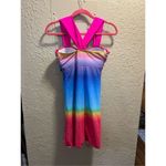 Hot Pink And Rainbow 2 Piece Swimsuit Woman’s Size Large Photo 4