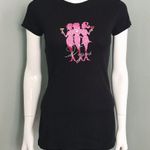 NWT Vegas Rhinestone Embellished Fitted Tee in Black | Size S Photo 1