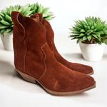 Steve Madden  “Wizz” Brown Suede Western Ankle Boots Photo 0
