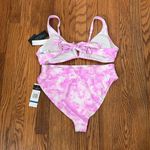 California Waves Bikini Set V-Wire Bralette High Waisted Pink Junior’s XL NWT Photo 2